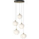 Ume 5 Light 16.6 inch Modern Brass Pendant Ceiling Light in Frosted