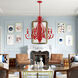 Valencia 6 Light 35 inch Shiny Red Large Chandelier Ceiling Light