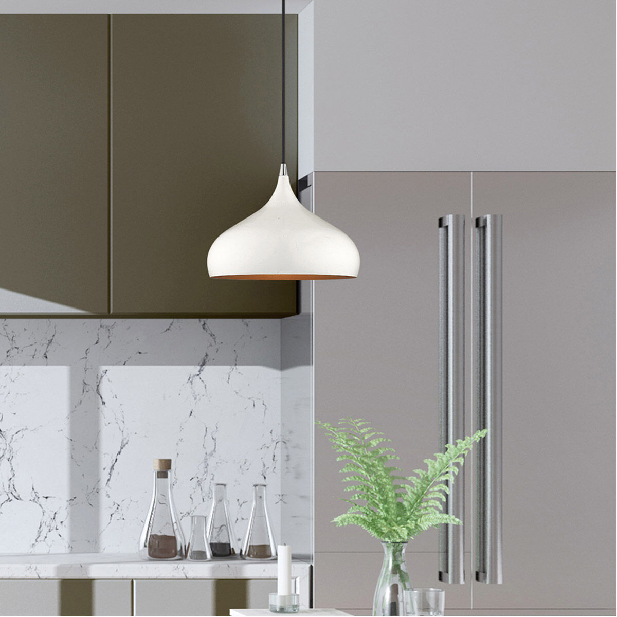 Allison 1 Light 12 inch Shiny White Mini Pendant Ceiling Light