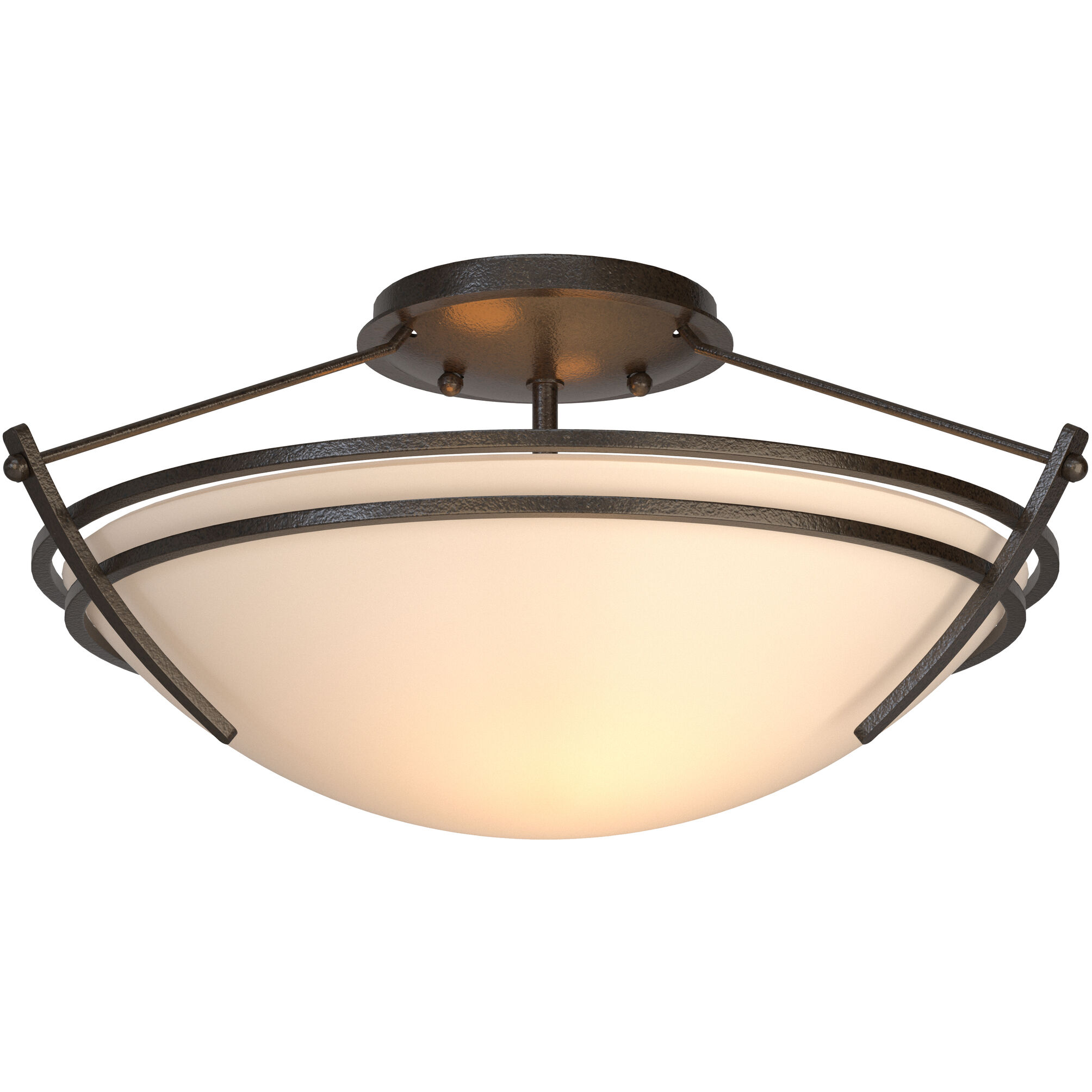 Presidio Tryne 2 Light 16.4 inch Oil Rubbed Bronze Semi-Flush Ceiling Light in Opal, Small