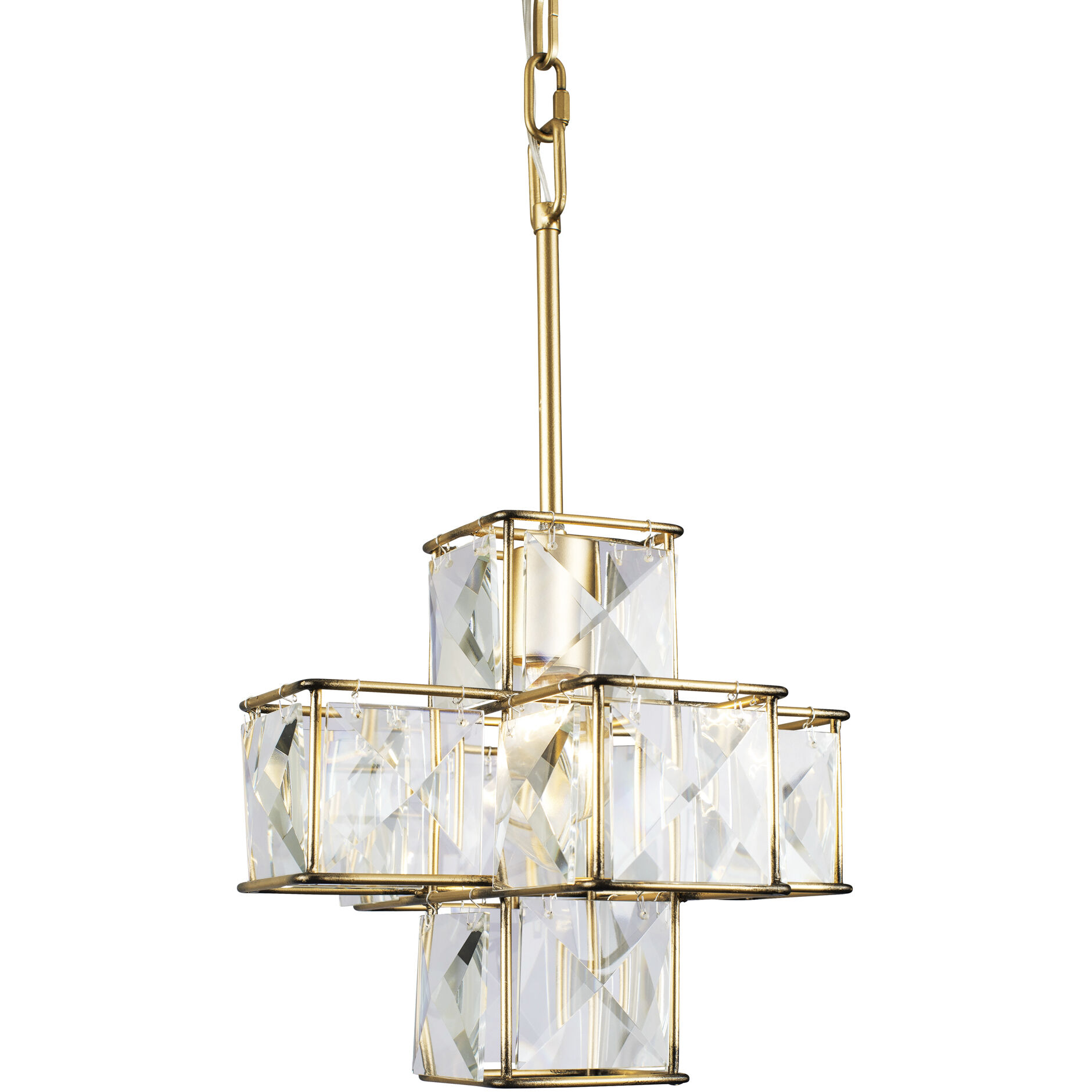 Cubic 1 Light 11.5 inch Calypso Gold Pendant Ceiling Light