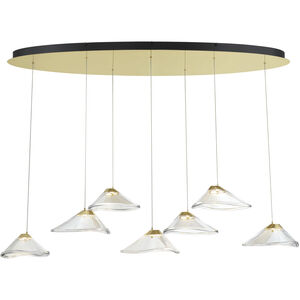 Sneer LED 55.25 inch Coal And Sun Gold Pendant Ceiling Light