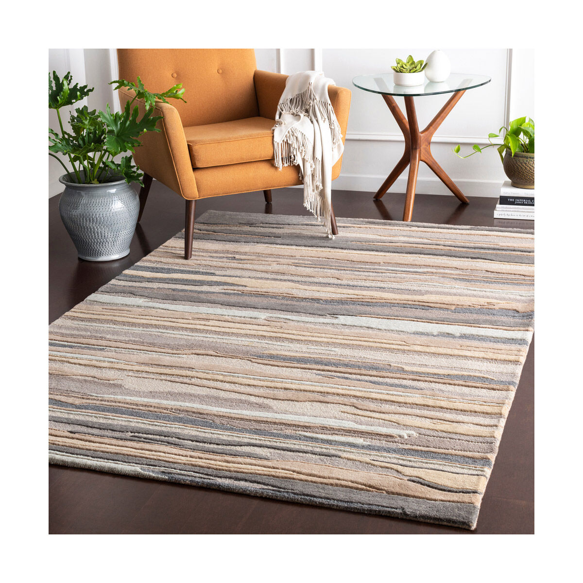 Easton 120 X 96 inch Beige/Taupe/Medium Gray/Tan/Khaki Rugs, Rectangle