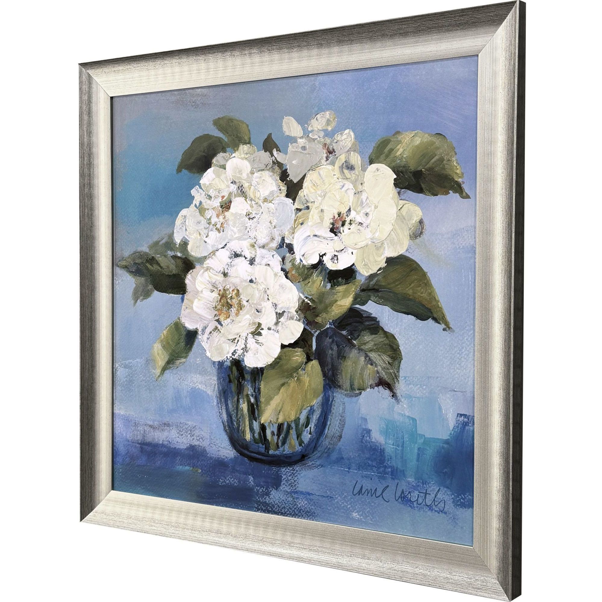 Alluring Blooms Blue and Purple and White and Multi Framed Art, Propac