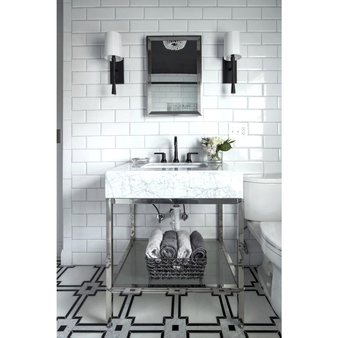 Trenton Sconce Wall Light in Black Forged