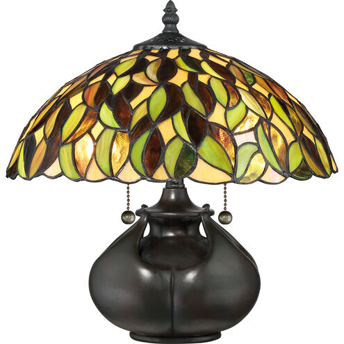 Tiffany 15 inch 60 watt Valiant Bronze Table Lamp Portable Light, Naturals