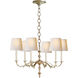 Thomas O'Brien Channing 6 Light 28 inch Burnished Silver Leaf Chandelier Ceiling Light in Natural Paper, Small