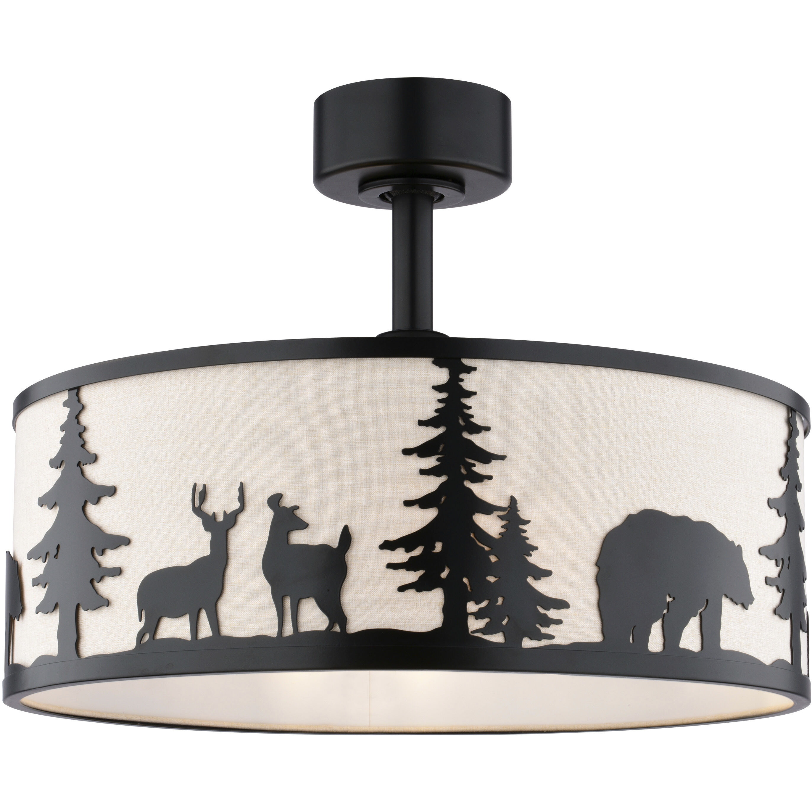 Acadia 20 inch Bronze with Black Blades Ceiling Fandelier, Wildlife