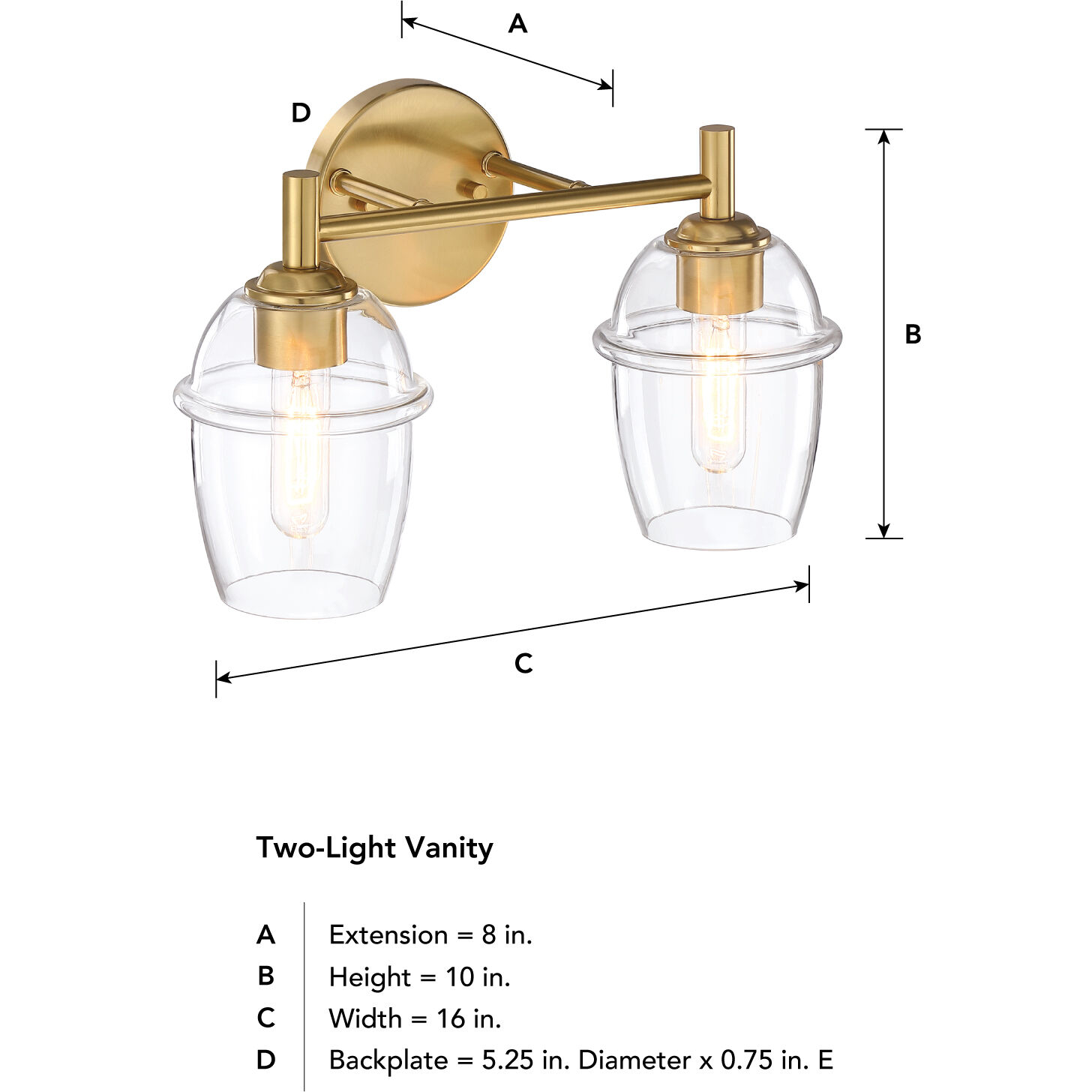 Summer Jazz 2 Light 16 inch Brushed Gold Vanity Light Wall Light