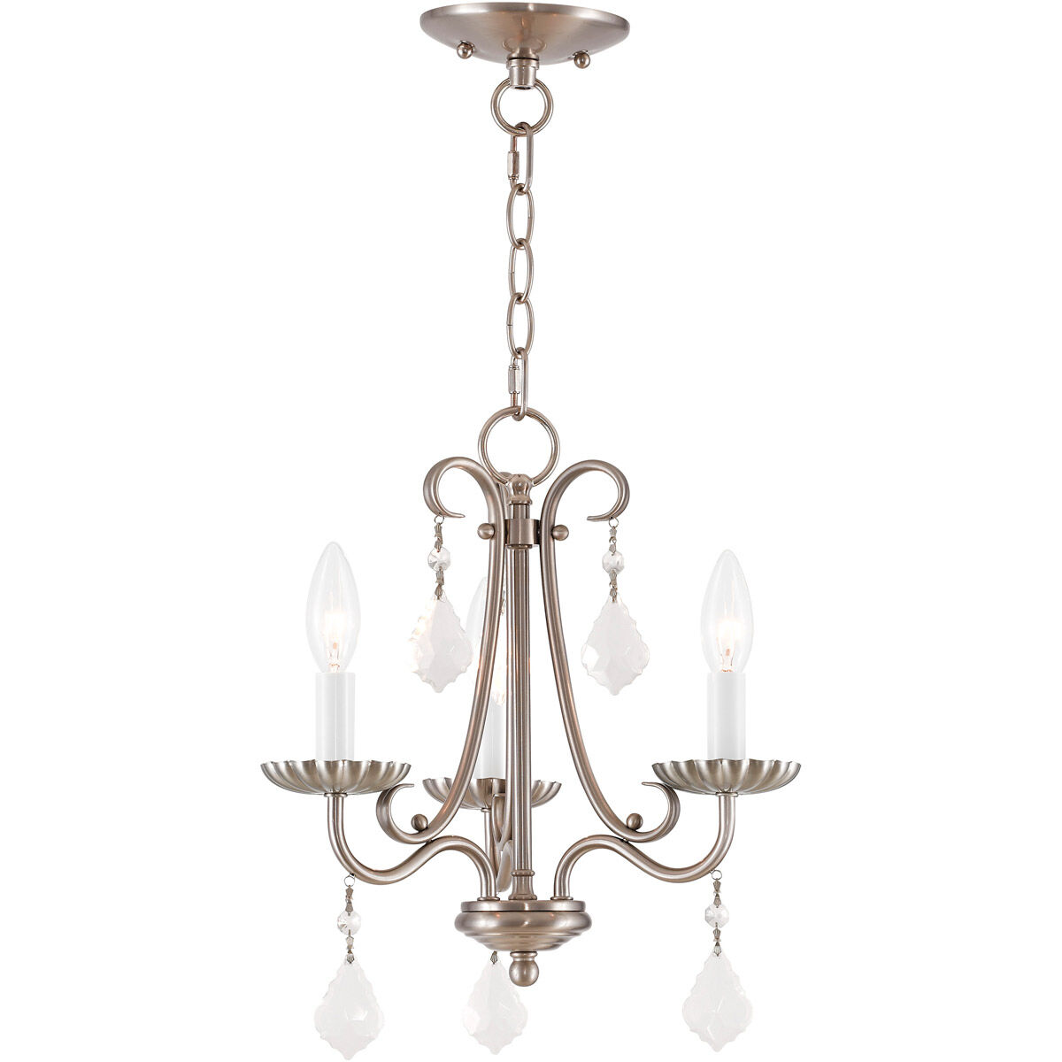Daphne 3 Light 13.88 inch Brushed Nickel Mini Chandelier Ceiling Light