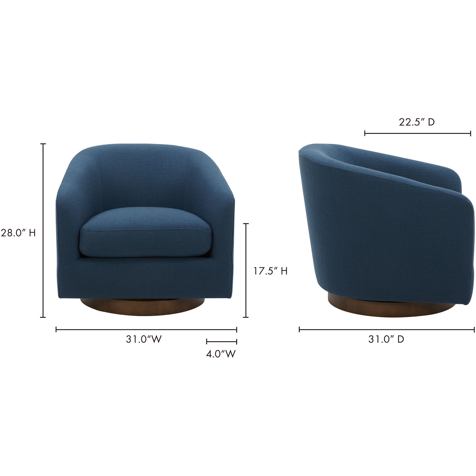 Oscy Blue Swivel Chair