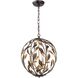 Broche 4 Light 16 inch English Bronze and Antique Gold Chandelier Ceiling Light