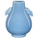 Sky Blue 11.38 X 9 inch Deer Handles Vase