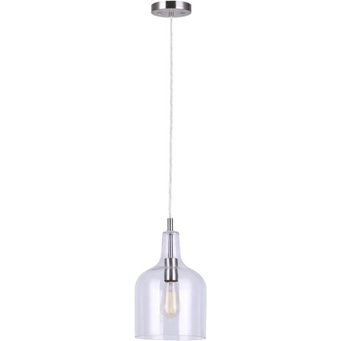 Keeva 1 Light 8 inch Brushed Nickel Pendant Lighting Ceiling Light