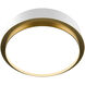 Salvo LED 15 inch White and Aged Brass Flush Mount Ceiling Light in 3000K, White/Aged Brass, dweLED