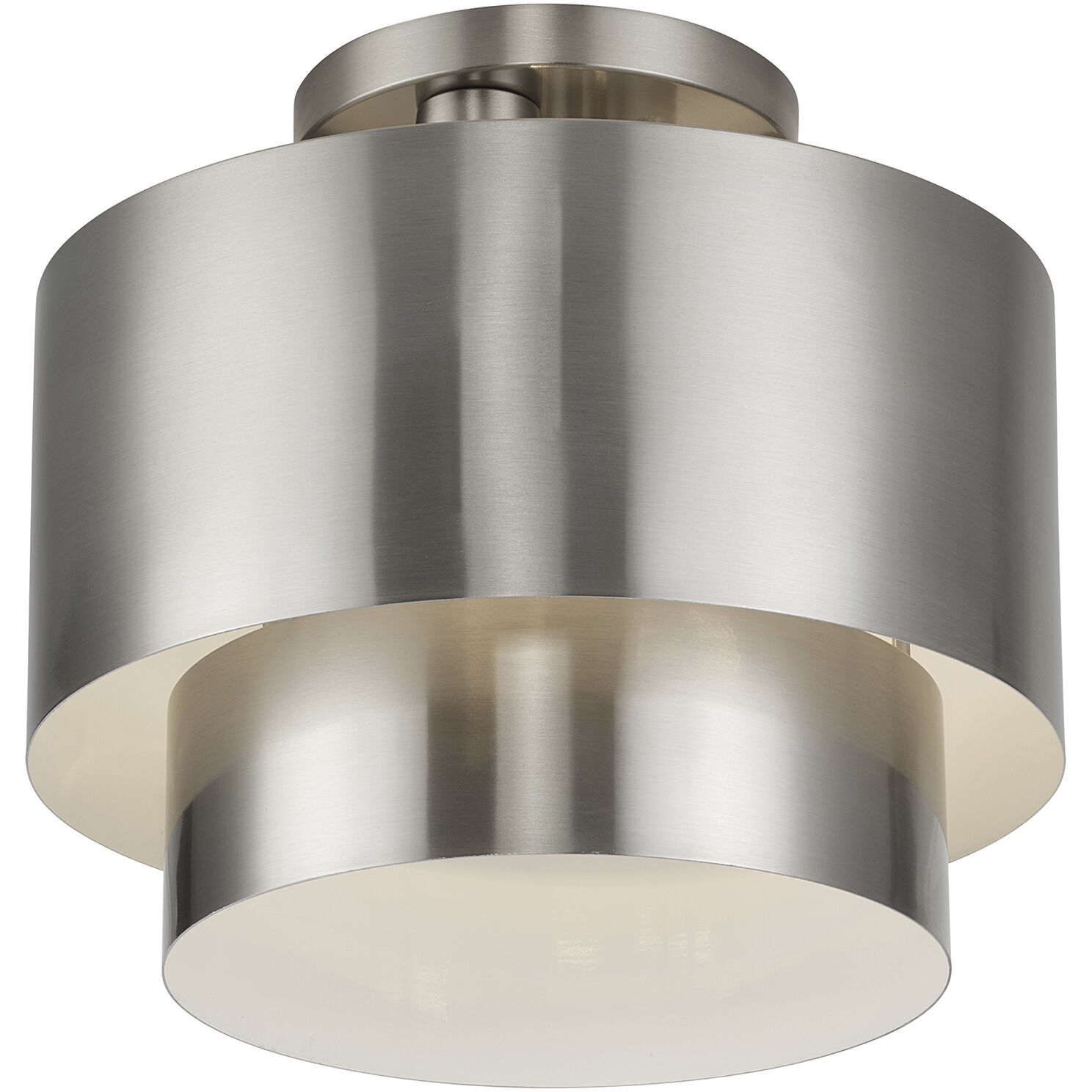 Zolana 2 Light 12 inch Brushed Nickel Semi Flush Mount Ceiling Light, Medium