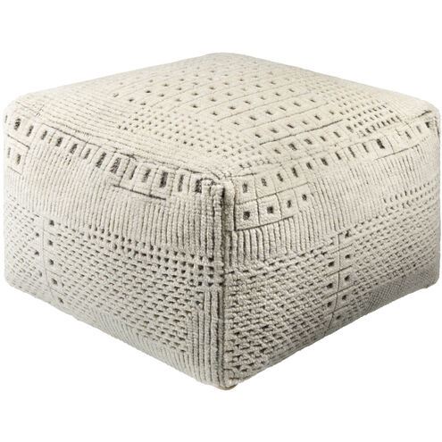 Tunisia 14 inch Off-White/Light Grey/Sterling Grey Pouf