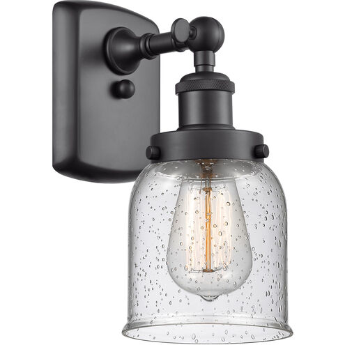 Ballston Small Bell 1 Light 5 inch Matte Black Sconce Wall Light in Seedy Glass, Ballston