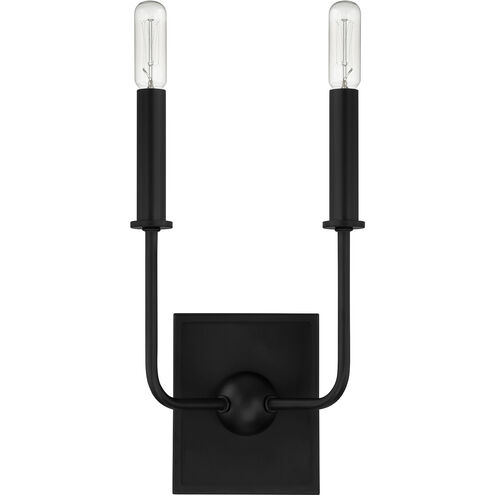 Avondale 2 Light 7 inch Matte Black ADA Wall Sconce Wall Light, Essentials