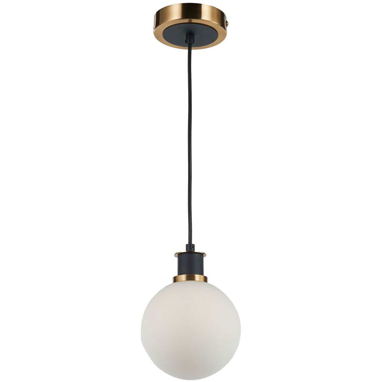 Gem LED 6 inch Black and Brushed Brass Pendant Ceiling Light in White