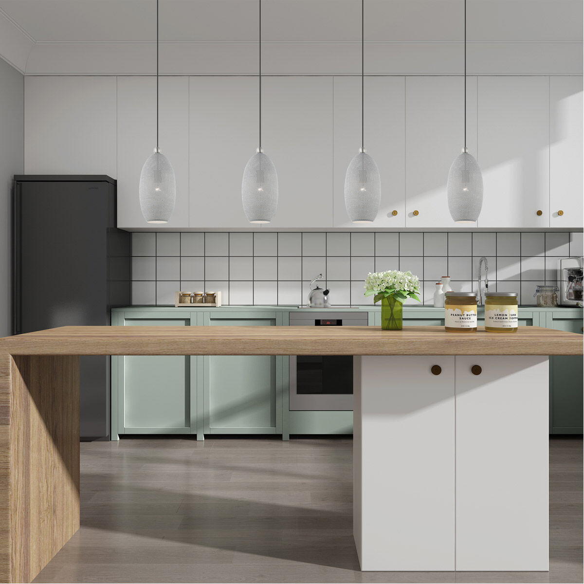 Dublin 1 Light 7 inch Nordic Gray with Brushed Nickel Accents Pendant Ceiling Light