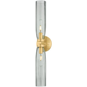 Harpswell 2 Light 4.75 inch Aged Brass Bath and Vanity Wall Light