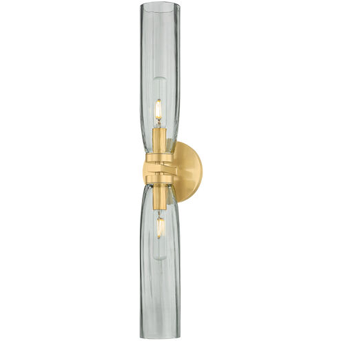 Harpswell 2 Light 4.75 inch Aged Brass Bath and Vanity Wall Light