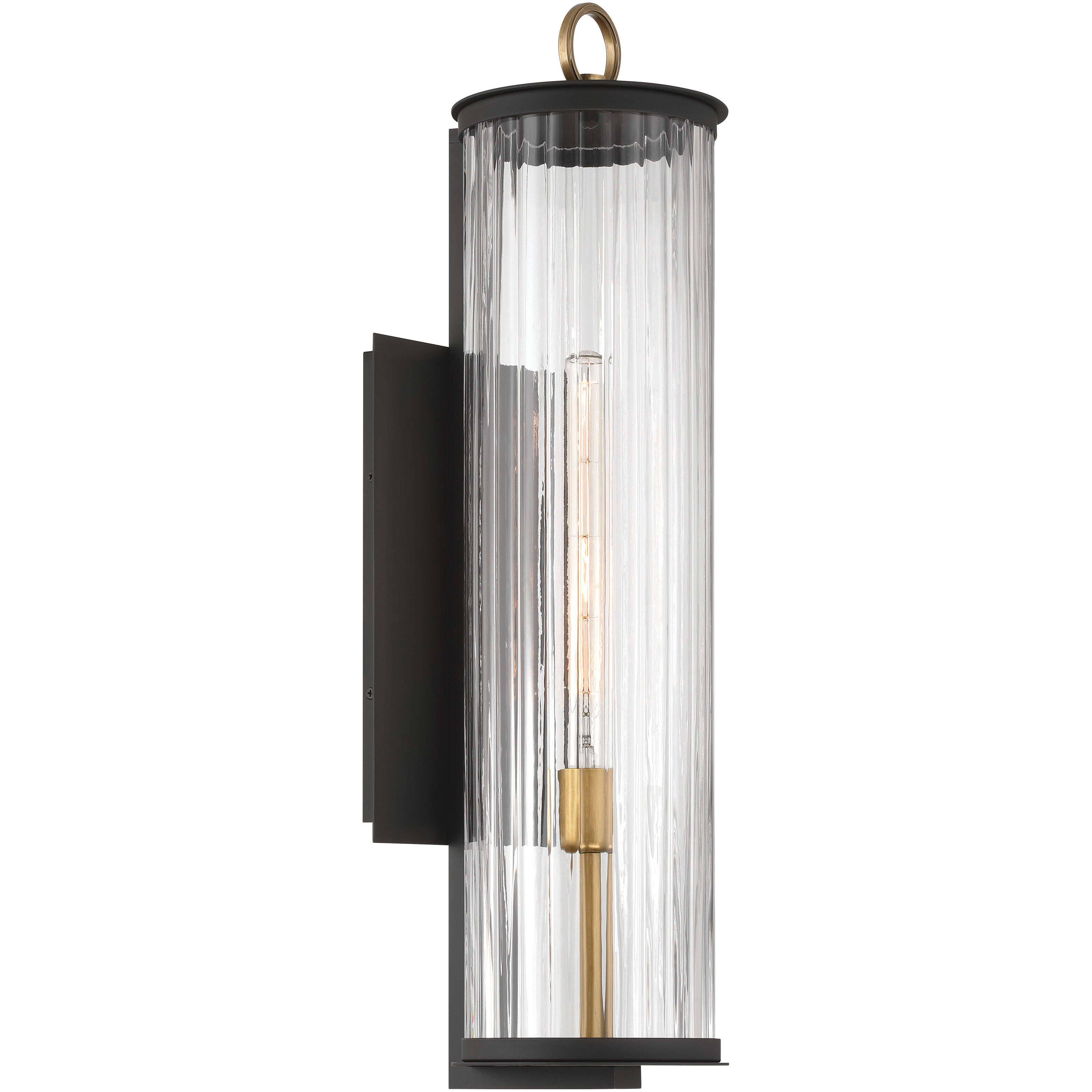 Cara 1 Light 27.5 inch Legacy Brass and Dark Matte Black Outdoor Wall Sconce