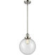 Franklin Restoration Beacon 1 Light 10 inch Polished Nickel Mini Pendant Ceiling Light in Incandescent, Seedy, Franklin Restoration