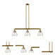 Franklin Restoration Fulton 3 Light 39 inch Brushed Brass Island Light Ceiling Light in Clear Glass, Franklin Restoration