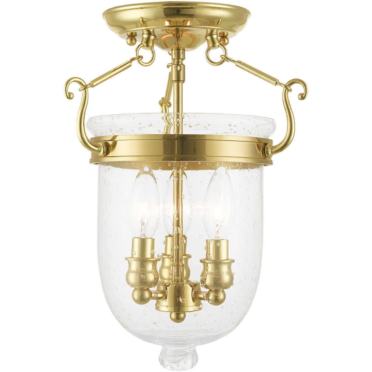 Livex Lighting Jefferson Ceiling Mount Polished Brass 3 Light 5081 02