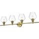 Gene 4 Light 38 inch Satin Gold Bath Sconce Wall Light