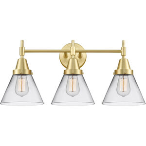 Caden LED 26 inch Satin Brass Bath Vanity Light Wall Light in Clear Glass