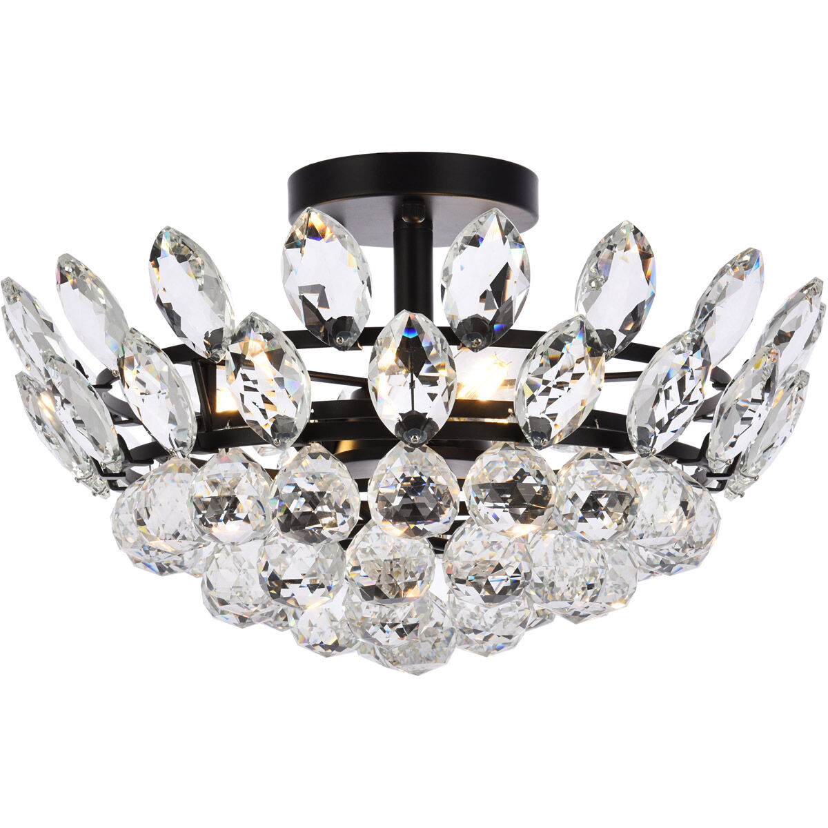 Emilia 3 Light 16 inch Black Flush Mount Ceiling Light