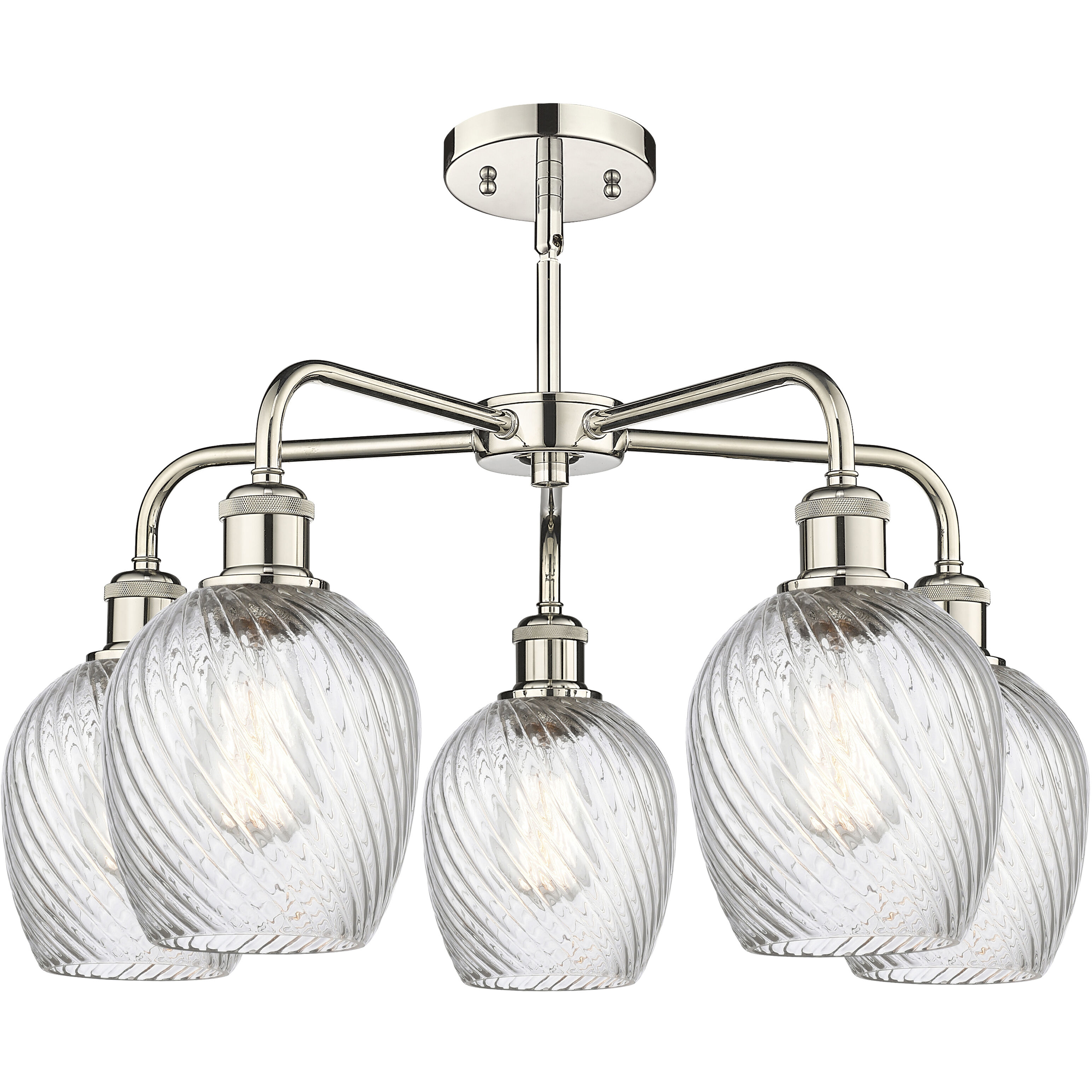 Salina 5 Light 23 inch Polished Nickel Chandelier Ceiling Light