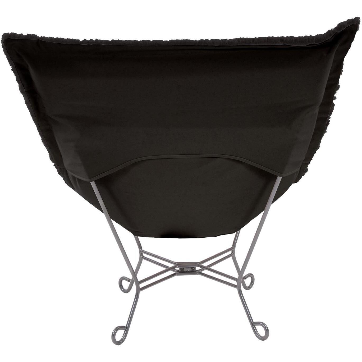 Puff Angora Ebony Scroll Chair with Cover