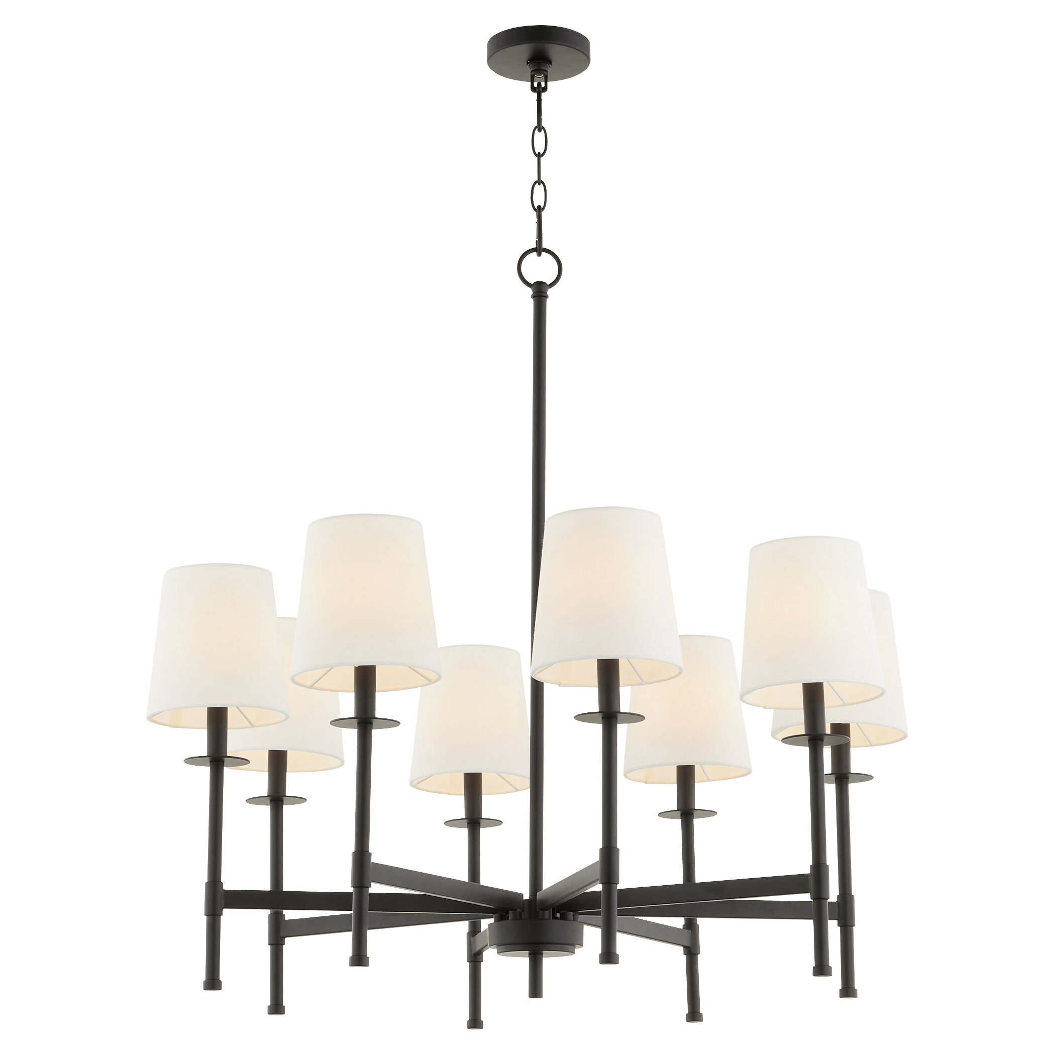 Belshaw 8 Light 33 inch Matte Black Chandelier Ceiling Light