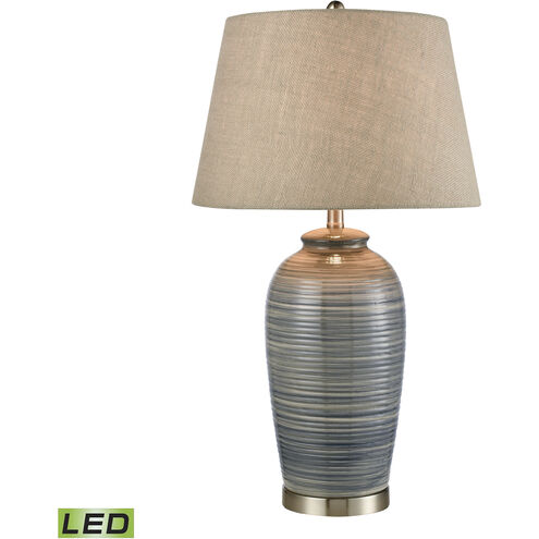 Monterey 30.5 inch 9.00 watt Blue with Satin Nickel Table Lamp Portable Light