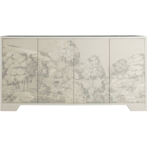 Daliyah Custom Printed Fabric / Sesame White Cabinet