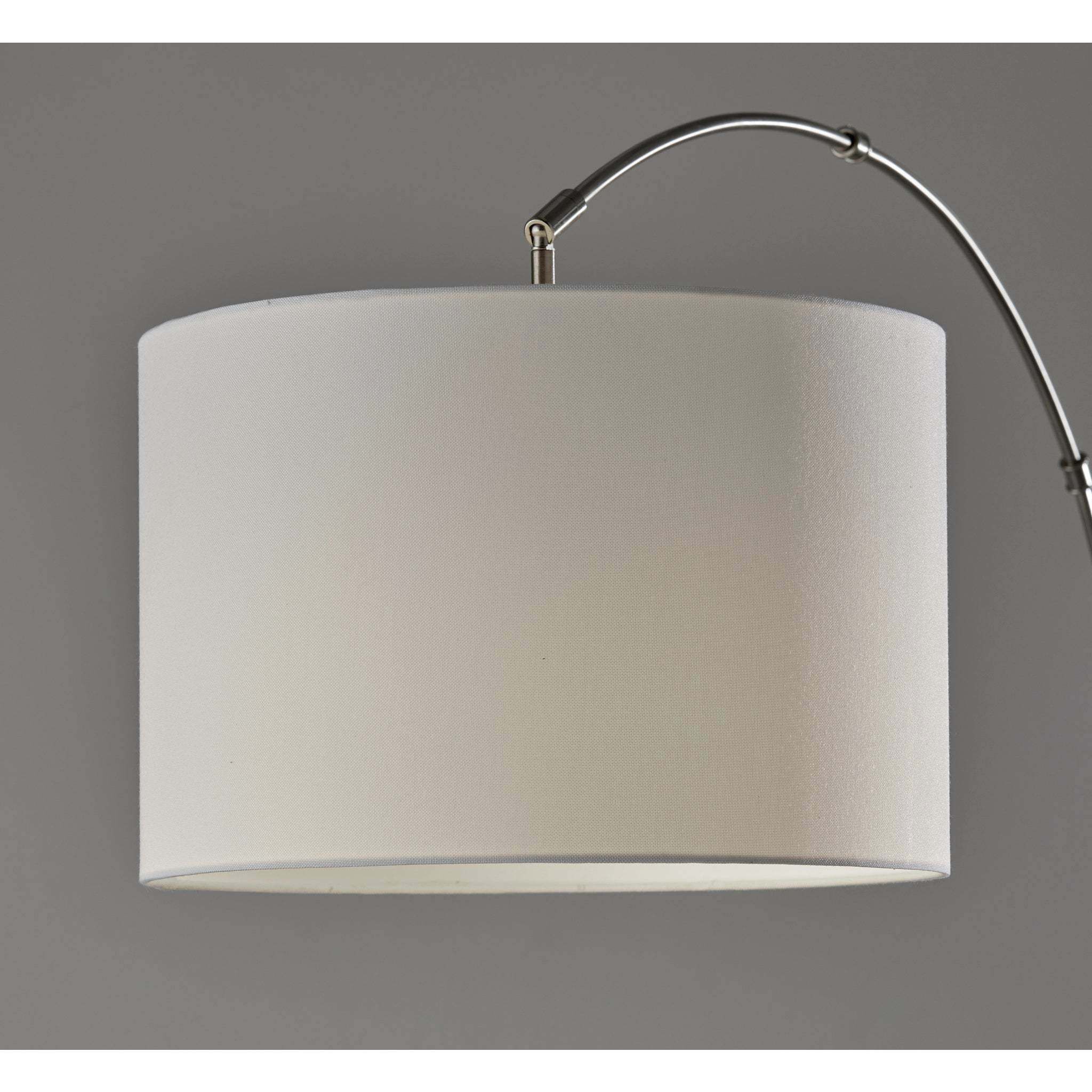 Rigley 71 inch 100.00 watt Brushed Steel Arc Floor Lamp Portable Light, Simplee Adesso