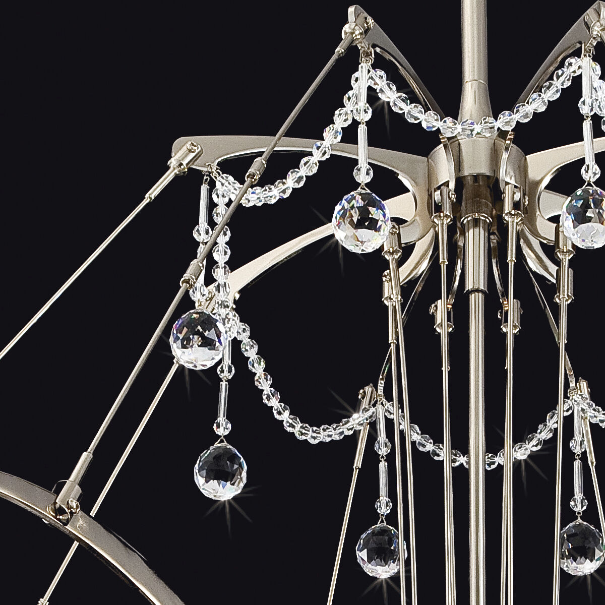 Gambari 8 Light 39 inch Satin Nickel Chandelier Ceiling Light