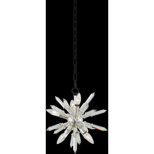 Angelo 6 Light 14 inch Matte Black with Polished Silver Pendant Ceiling Light