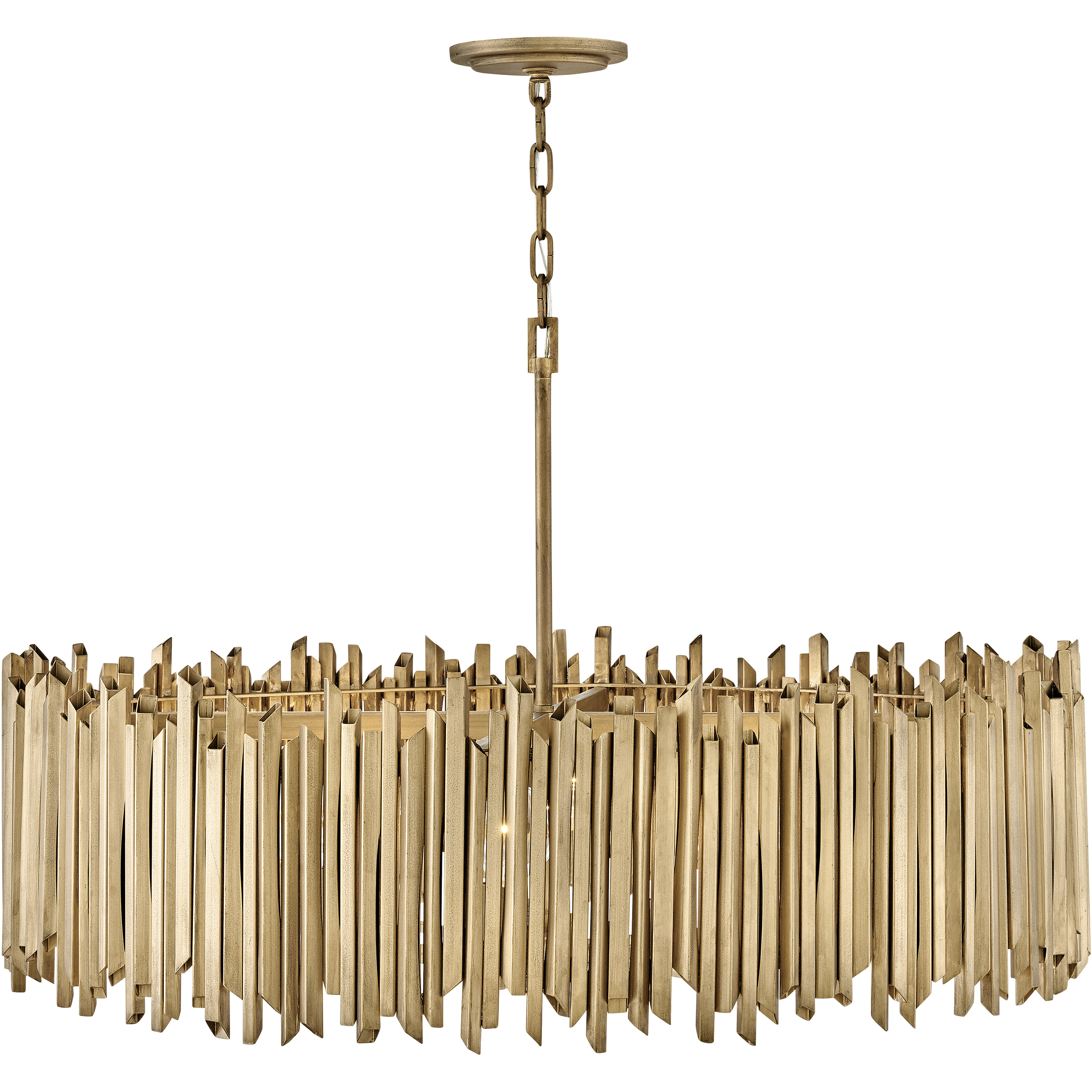Lisa McDennon Roca 40 inch Burnished Gold Indoor Chandelier Ceiling Light