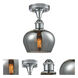 Ballston Fenton 1 Light 7 inch Polished Chrome Semi-Flush Mount Ceiling Light in Plated Smoke Glass, Ballston