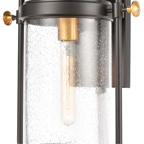 Ash Creek 1 Light 19 inch Matte Black with Brushed Brass Outdoor Sconce