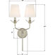 Broche Wall Sconce Wall Light in Antique Silver
