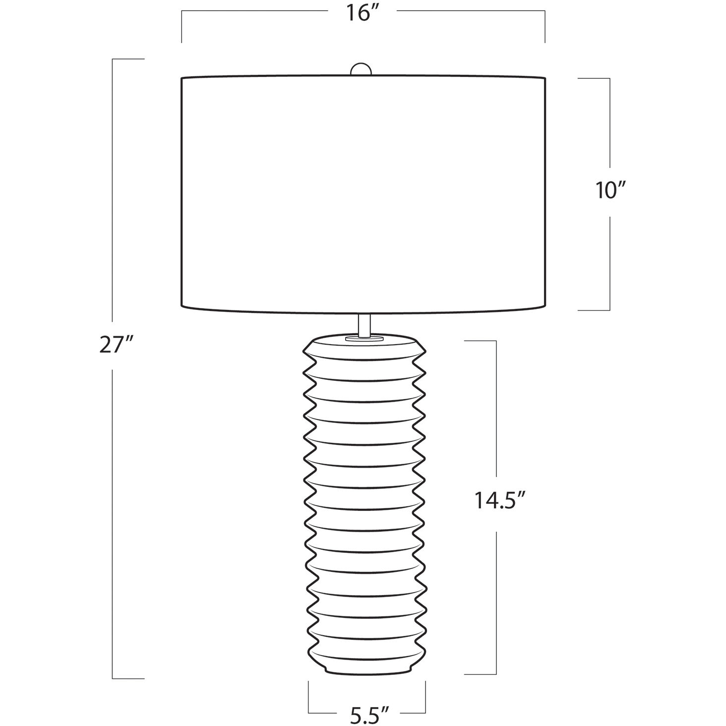 Noir 27 inch 150.00 watt Natural Stone Table Lamp Portable Light, Column