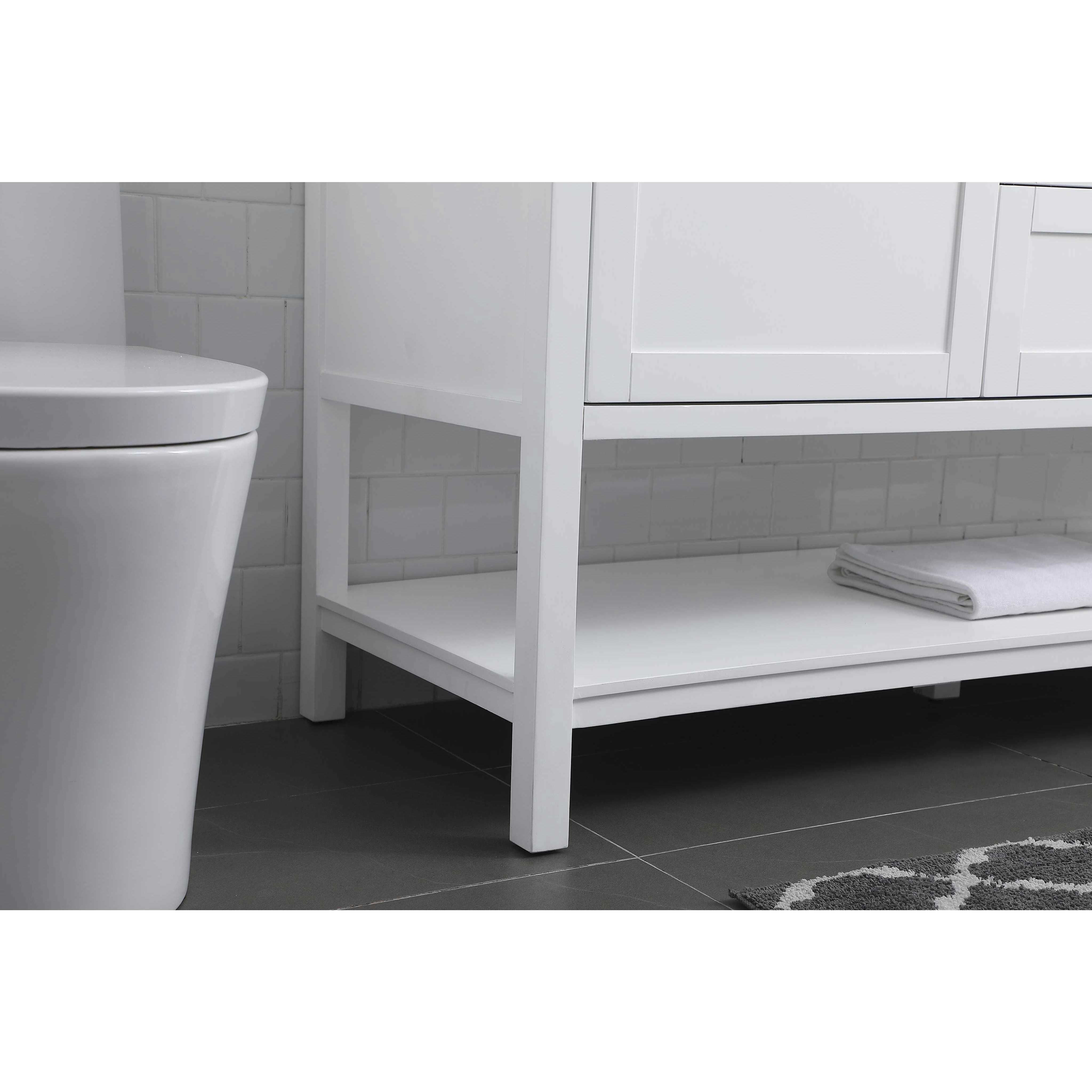 Heath 60 X 21.5 X 35 inch White Vanity Sink Set