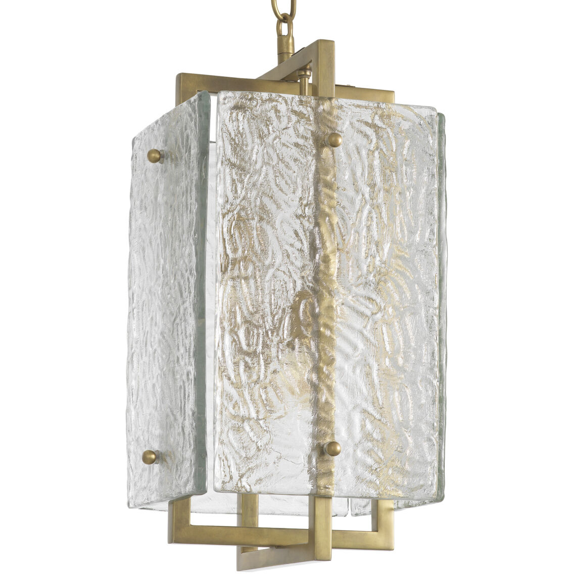 Solara 4 Light 12.4 inch Vintage Brass and Handblown Glass Pendant Ceiling Light