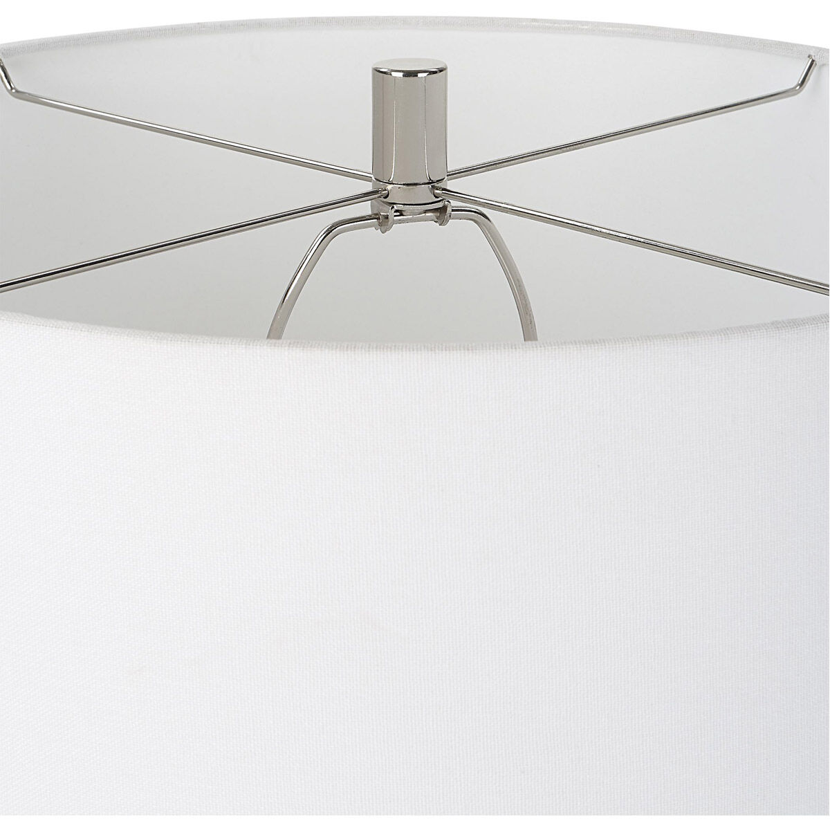 Amphora 33 inch 150.00 watt Off-white Crackle Glaze and Polished Nickel Table Lamp Portable Light